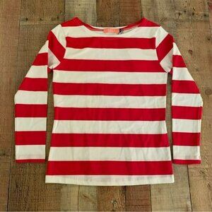 SSLR girls collection red and white striped long sleeve shirt -M